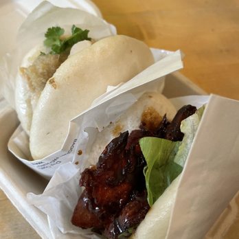 Spring Cafe - Steamed Ginger Vegan Chicken Bao Bun and Vegan BBQ pork bao bun - Vegan Near Me - New York, New York Spring Cafe - Steamed Ginger Vegan Chicken Bao Bun and Vegan BBQ pork bao bun - Vegan Near Me - New York, New York