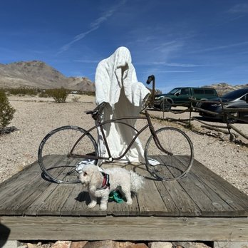 The Goldwell Open Air Museum - Ghost and bike with Hannibal - Walking Tours Near Me - Beatty, Nevada