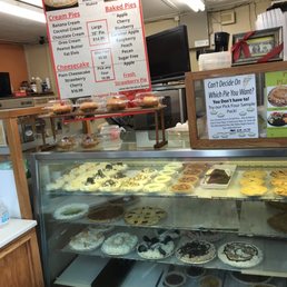 a display case of baked goods a display case of baked goods
