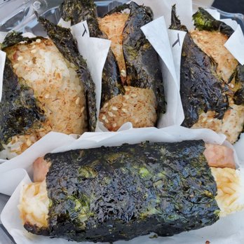 Tenori - Spam masubi, tuna mayo and honey prawn onigiri - Japanese Near Me - Stanton, California Tenori - Spam masubi, tuna mayo and honey prawn onigiri - Japanese Near Me - Stanton, California