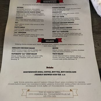 The 231 Bar & Grill - the menu - Salad Near Me - Thompsonville, Michigan The 231 Bar & Grill - the menu - Salad Near Me - Thompsonville, Michigan