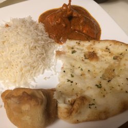 Karara - Butted Chicken, Garlic Naan, and Beef Samosa