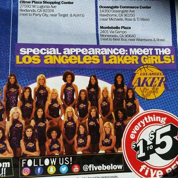 Five Below - Laker Girls tomorrow,  4/22/17 from 1-2 pm - Department Stores Near Me - Aliso Viejo, California