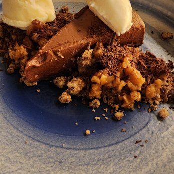 Ceron Kitchen - Chocolate silk pie with vanilla gellato. Beyond excellent - New American Near Me - Alameda, California