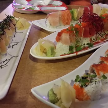 Sushi Zone - Assot Rolls (L-R): Albacore Lover, Rainbow Roll, San Francisco Roll & Salmon Skin Roll (Foreground).. - Sushi Bars Near Me - Livermore, California Sushi Zone - Assot Rolls (L-R): Albacore Lover, Rainbow Roll, San Francisco Roll & Salmon Skin Roll (Foreground).. - Sushi Bars Near Me - Livermore, California