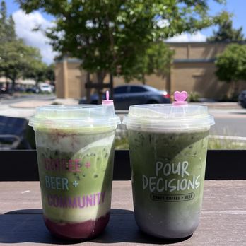Pour Decisions Craft - strawberry matcha & blueberry matcha - Coffee & Tea Near Me - Fremont, California