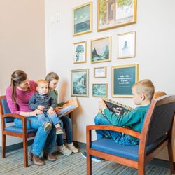 Veranova Health - The peaceful, sunlit lobby of Veranova Health has ample seating, a restroom with baby changing table, and reading materials for all guests.