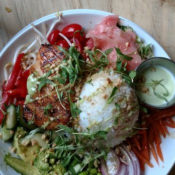 59 Almshouse - Sticky rice bowl with Salmon - New American Near Me - Richboro, Pennsylvania 59 Almshouse - Sticky rice bowl with Salmon - New American Near Me - Richboro, Pennsylvania