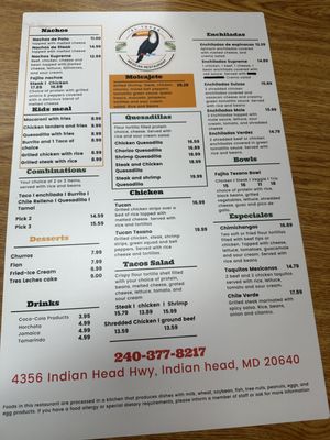 Menu photo 5 El Tucan Mexicano Restaurant Indian Head, MD Menu photo 5 El Tucan Mexicano Restaurant Indian Head, MD