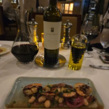 La Strada - PROSCIUTTO-WRAPPED PRAWNS $17.95 Tuscan Butter Bean Salad, Balsamic Drizzle - Italian Near Me - Reno, Nevada