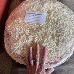 Hopper’s Pizza Buffet - Ginormous!!! Less than $20 with extra cheese!!! Now home to bake!!!