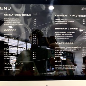 Memorylook - Menu - Coffee & Tea Near Me - Los Angeles, California