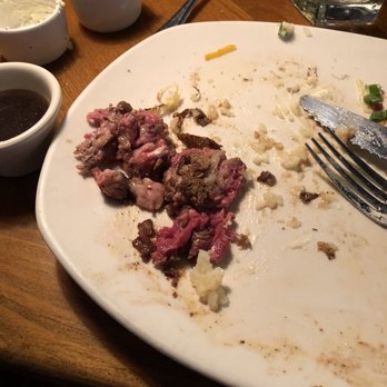 Outback Steakhouse - The inedible remains of a New York steak. Lot of toughness, gristle and hard fat. I won't be going back. - Steakhouses Near Me - Oxnard, California