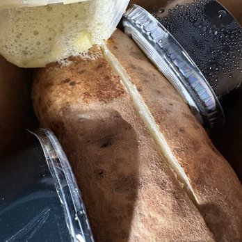 Clementine's - Butter in cardboard open container, Poured in into potato from carton. - Soul Food Near Me - San Ramon, California
