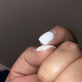 Organic Nails & Spa - Messy work, you can see chipping and stains - Nail Salons Near Me - Horizon City, Texas