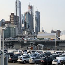 New York City Passenger Ship Terminal - View from Carnival Horizon stateroom balcony