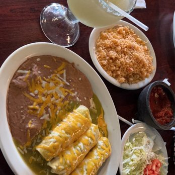 Toreros Fine Mexican Food - Enchiladas verde with a side of rice and classic margarita - Mexican Near Me - Enterprise, Alabama Toreros Fine Mexican Food - Enchiladas verde with a side of rice and classic margarita - Mexican Near Me - Enterprise, Alabama