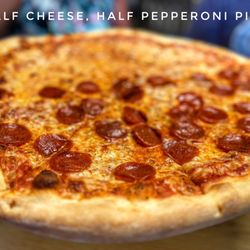 Denoia's Pizzeria - Large half cheese, half pepperoni pizza