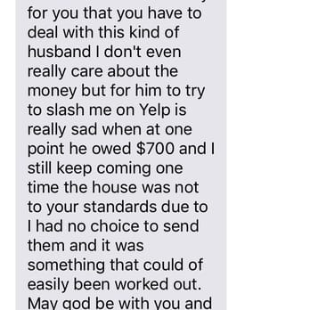 Devine Scrubs - Correspondence you can expect -getting the "pot-stirred" working with Tina our account was never in excess of $335. She's sad. - Home Cleaning Near Me