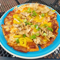 Jerk chicken cauliflower crust pizza appetizer $16