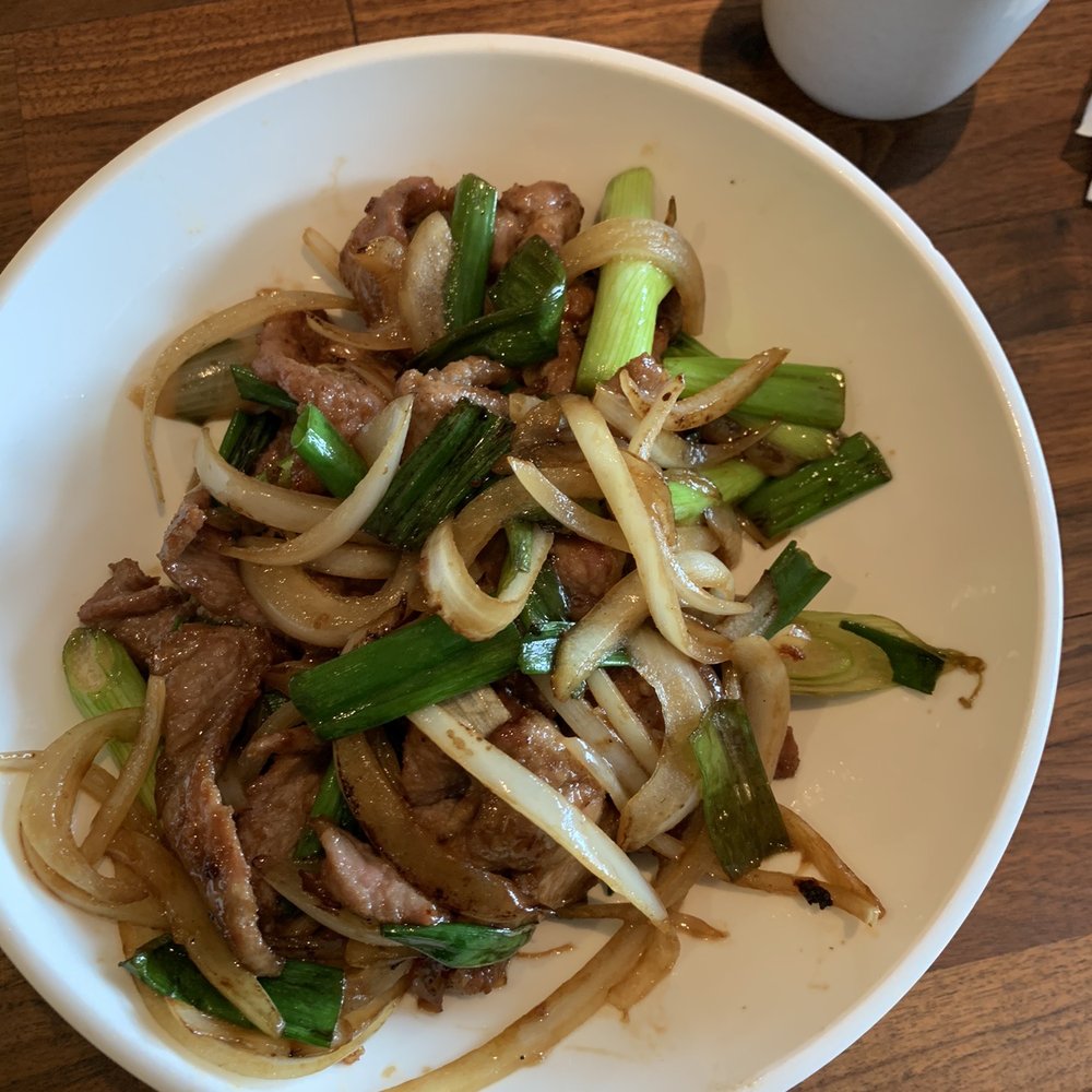 Han Noodle Bar - Scallion house special with pork. SO GOOD. Comes with side of rice - Chinese Near Me - Rochester, New York Han Noodle Bar - Scallion house special with pork. SO GOOD. Comes with side of rice - Chinese Near Me - Rochester, New York