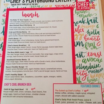 Chef's Playground Eatery - Brunch menu - Comfort Food Near Me - Richmond, British Columbia