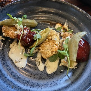 Copper Vine Inn - Pork Belly and Corn Fried Oysters - Wine Bars Near Me - New Orleans, Louisiana