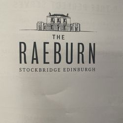 The Raeburn - Front of menu