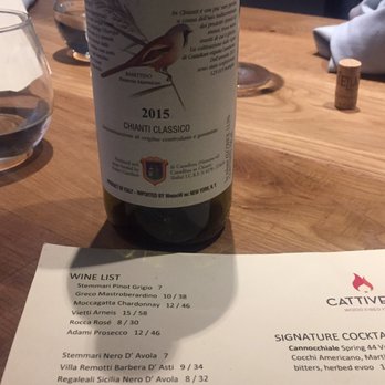 Cattivella - Beware wine list!!! Listed as $28 and charged $56!!! - Italian Near Me - Denver, Colorado Cattivella - Beware wine list!!! Listed as $28 and charged $56!!! - Italian Near Me - Denver, Colorado