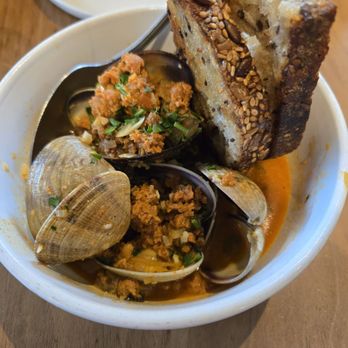 Massilia - Appetizer- clam and chorizo Sept 8, 2026 - French Near Me - Los Angeles, California