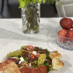 Roma's Italian Restaurant - The Colony - Take home - Greek salad, side of meatballs, cheese pizza and rolls!