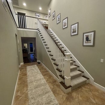 Contour Stairs - After - Stair End Treads and Wood Railing - Carpenters Near Me - Carson, California