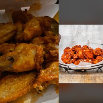 Wing Squad - Buffalo Wings (Hot) reality (left) vs. Expectation (right)  Cajun Wings (Hot) - Food Delivery Services Near Me