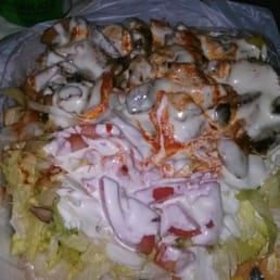 Yum! Chicken and lamb with extra extra sauce! Yum! Chicken and lamb with extra extra sauce!