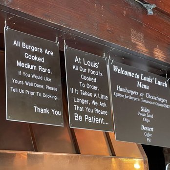 Louis' Lunch - Menu - Burgers Near Me - New Haven, Connecticut Louis' Lunch - Menu - Burgers Near Me - New Haven, Connecticut