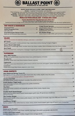 Menu photo 1 Ballast Point Brewing San Francisco San Francisco, CA Menu photo 1 Ballast Point Brewing San Francisco San Francisco, CA