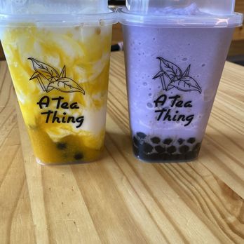 A Tea Thing - Mango yogurt and tornado ube/taro - Coffee & Tea Near Me - Thousand Oaks, California A Tea Thing - Mango yogurt and tornado ube/taro - Coffee & Tea Near Me - Thousand Oaks, California