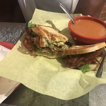 Spoons Cafe - BLT with a bowl of tomato bisque - American Near Me - McKinney, Texas Spoons Cafe - BLT with a bowl of tomato bisque - American Near Me - McKinney, Texas