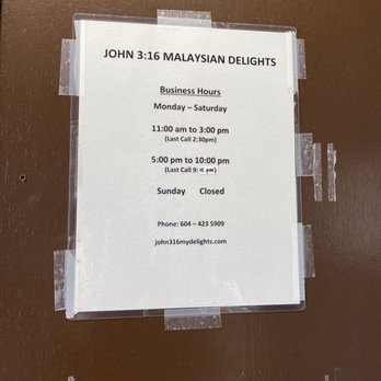John 3:16 Malaysian Delights - September 2023 - Malaysian Near Me - Vancouver, British Columbia John 3:16 Malaysian Delights - September 2023 - Malaysian Near Me - Vancouver, British Columbia