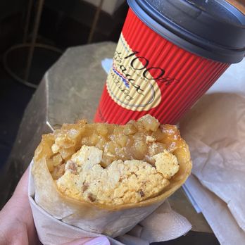 Costeaux - Petaluma - Yummy breakfast burrito and a chai - Bakeries Near Me - Petaluma, California