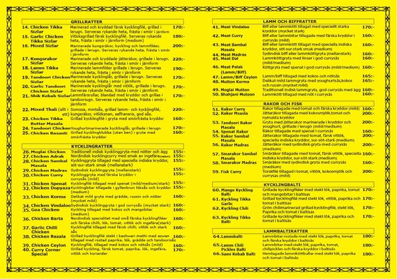 Menu photo 1 Curry Corner Sundbyberg, AB