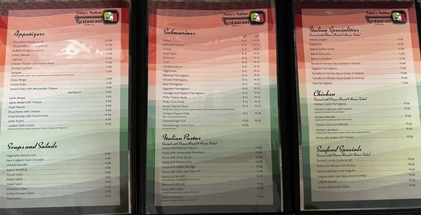 Menu photo 2 Anna's Italian Restaurant Hampton, VA