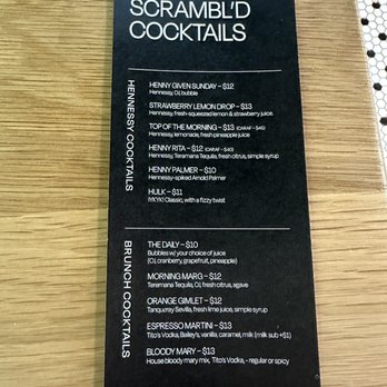 Scrambl'd - Drink menu - Breakfast & Brunch Near Me - Oklahoma City, Oklahoma