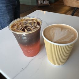 Espresso tonic with grapefruit and mocha dirty chai