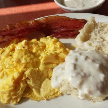 Margie's Diner - Biscuits and gravy with scrambled eggs and bacon. Yum! - Diners Near Me - Paso Robles, California