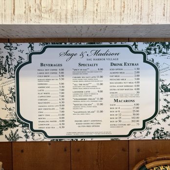 Sage And Madison - Prices - Coffee & Tea Near Me - Sag Harbor, New York Sage And Madison - Prices - Coffee & Tea Near Me - Sag Harbor, New York