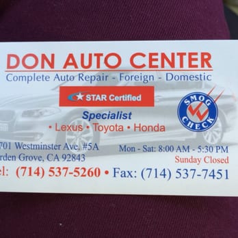 Don Auto Center - Oil Change Stations Near Me - Garden Grove, California