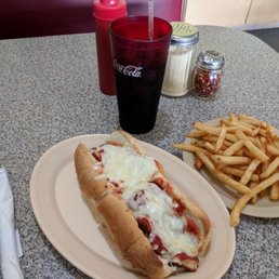 Decent chicken parm hero; forgettable fries I would barely touch.