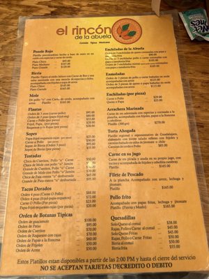 Menu photo 4 El Rincón de la Abuela Tlaquepaque, JAL