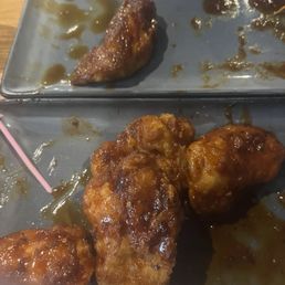 Soy Sauced Wing (top) and BBQ Strip